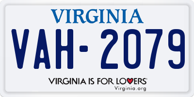 VA license plate VAH2079