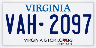 VA license plate VAH2097