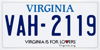 VA license plate VAH2119