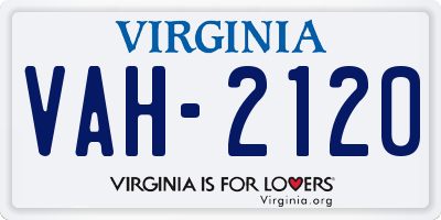VA license plate VAH2120