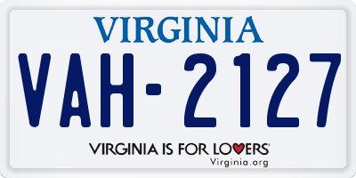 VA license plate VAH2127