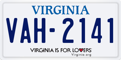 VA license plate VAH2141