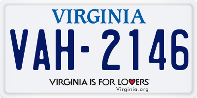 VA license plate VAH2146