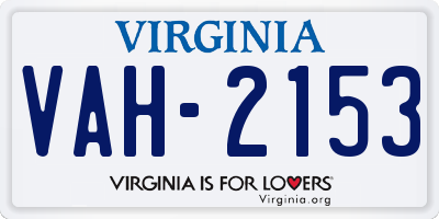 VA license plate VAH2153