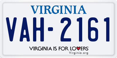 VA license plate VAH2161