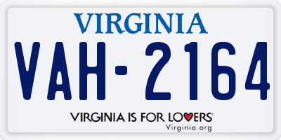 VA license plate VAH2164