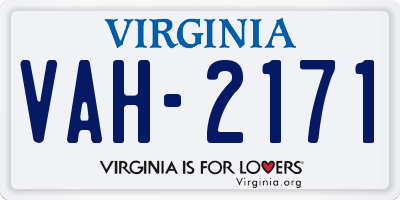 VA license plate VAH2171