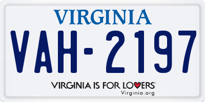 VA license plate VAH2197