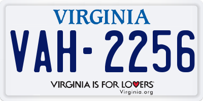 VA license plate VAH2256