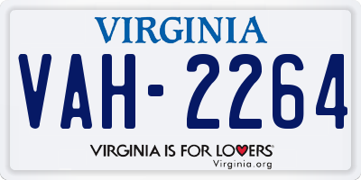 VA license plate VAH2264