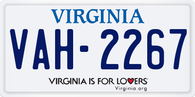 VA license plate VAH2267