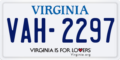 VA license plate VAH2297