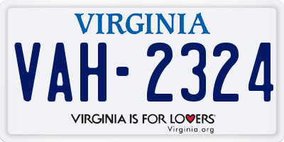 VA license plate VAH2324