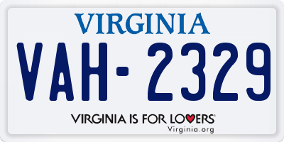 VA license plate VAH2329