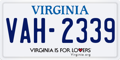 VA license plate VAH2339