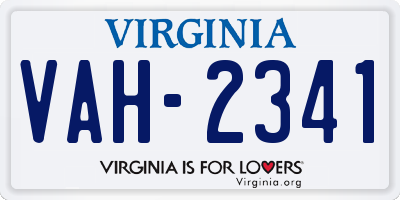 VA license plate VAH2341