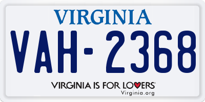 VA license plate VAH2368