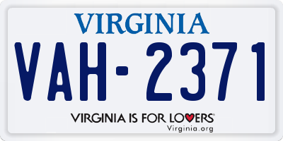 VA license plate VAH2371