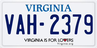 VA license plate VAH2379