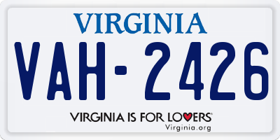 VA license plate VAH2426