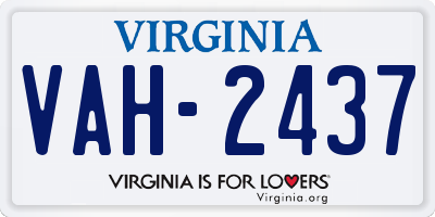VA license plate VAH2437