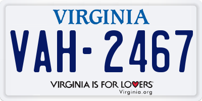 VA license plate VAH2467