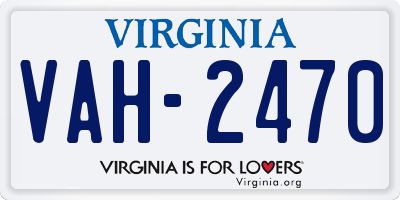 VA license plate VAH2470