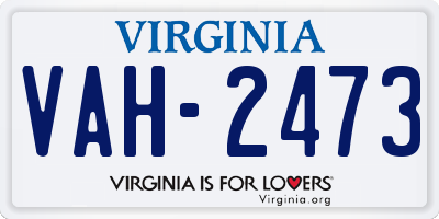 VA license plate VAH2473
