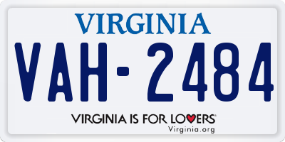 VA license plate VAH2484