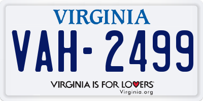 VA license plate VAH2499