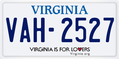 VA license plate VAH2527