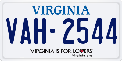 VA license plate VAH2544
