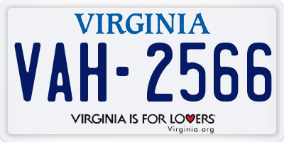 VA license plate VAH2566