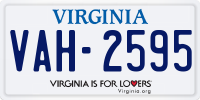 VA license plate VAH2595