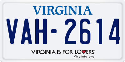VA license plate VAH2614