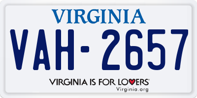 VA license plate VAH2657