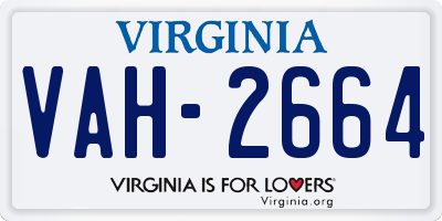 VA license plate VAH2664
