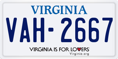 VA license plate VAH2667