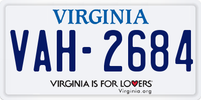 VA license plate VAH2684