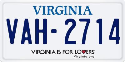 VA license plate VAH2714