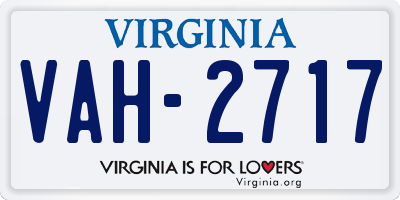 VA license plate VAH2717