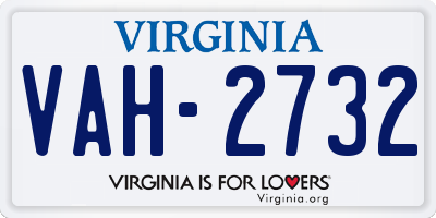 VA license plate VAH2732