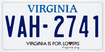VA license plate VAH2741