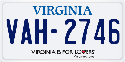 VA license plate VAH2746