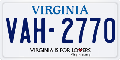 VA license plate VAH2770