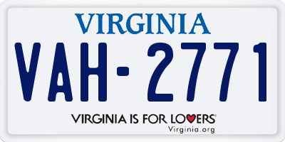 VA license plate VAH2771