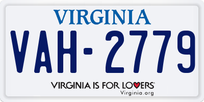 VA license plate VAH2779