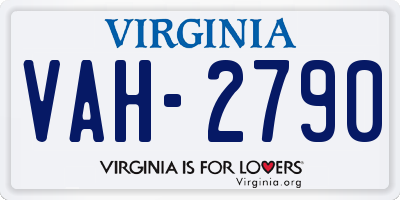 VA license plate VAH2790