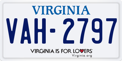 VA license plate VAH2797