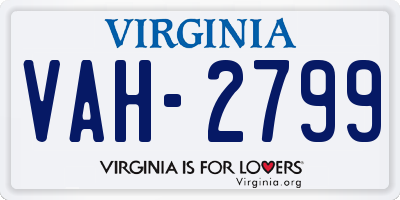 VA license plate VAH2799